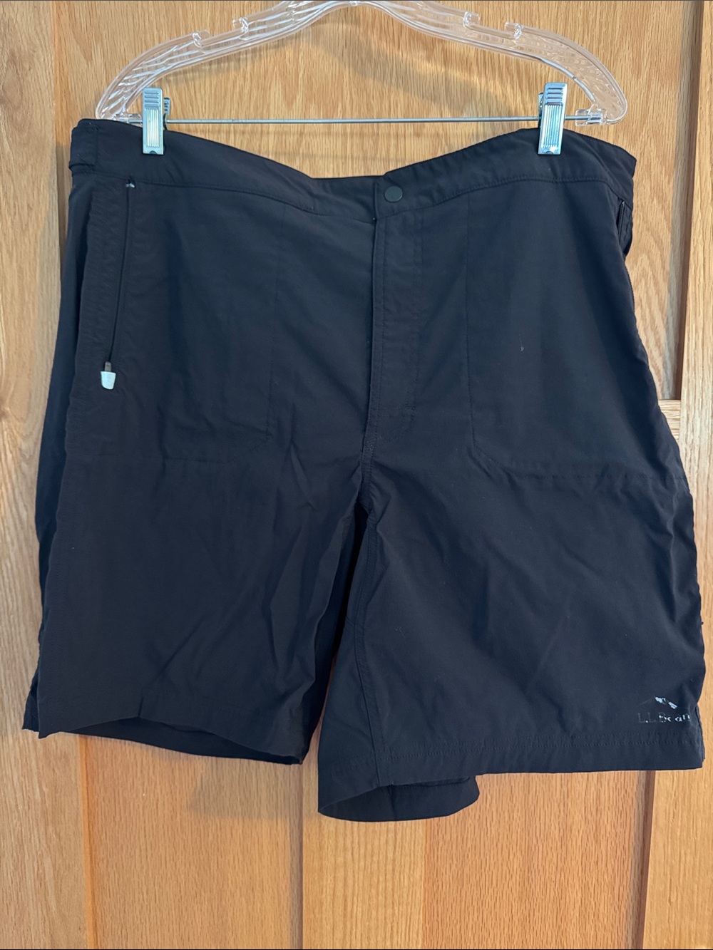 L.L. Bean Men's Black Cycling Shorts with detachable Inner Padded Shorts